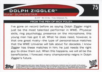 2012 Topps WWE #75 Dolph Ziggler  Back