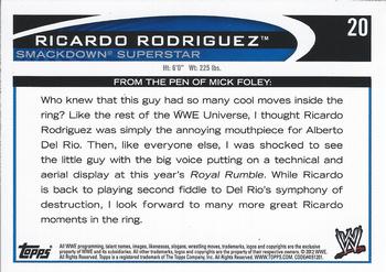 2012 Topps WWE - Blue #20 Ricardo Rodriguez  Back