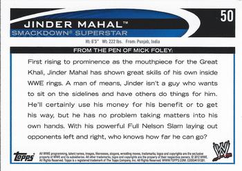 2012 Topps WWE - Blue #50 Jinder Mahal  Back