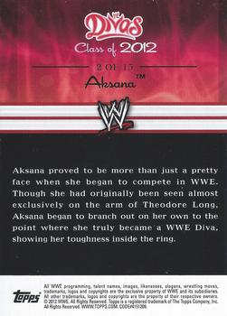 2012 Topps WWE - Divas Class of 2012 #2 Aksana  Back