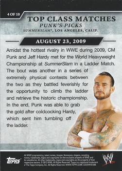 2012 Topps WWE - Top Class Matches Punk's Picks #4 CM Punk Wins World Heavyweight Championship  Back
