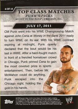 2012 Topps WWE - Top Class Matches Punk's Picks #6 CM Punk Wins the WWE Championship  Back