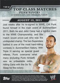 2012 Topps WWE - Top Class Matches Punk's Picks #7 CM Punk Unifies the WWE Championship  Back