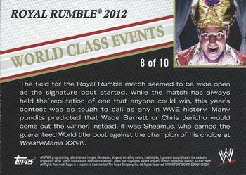 2012 Topps WWE - World Class Events #8 Royal Rumble 2012  Back