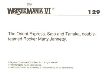 1990 Classic WWF The History of Wrestlemania #129 Sato / Tanaka / Marty Jannetty Back