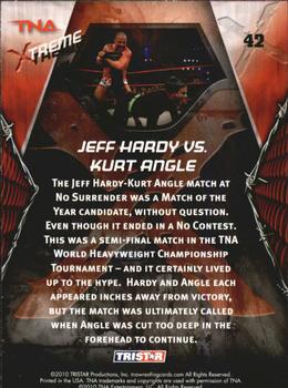 2010 TriStar TNA Xtreme #42 Jeff Hardy vs. Kurt Angle Back