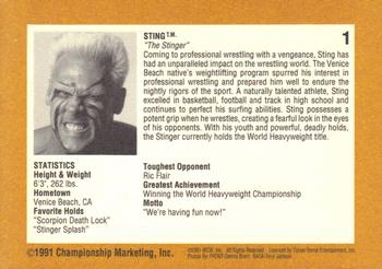 1991 Championship Marketing WCW #1 Sting Back