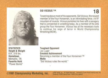 1991 Championship Marketing WCW #18 Sid Vicious Back
