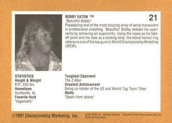 1991 Championship Marketing WCW #21 Beautiful Bobby Punishes Opponent Back