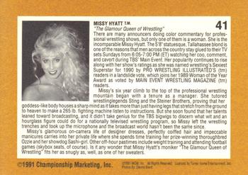 1991 Championship Marketing WCW #41 Missy Hyatt Back