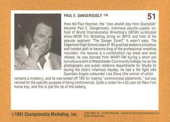1991 Championship Marketing WCW #51 Paul E. Dangerously Back