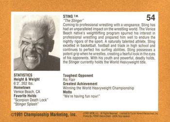 1991 Championship Marketing WCW #54 What a Belt! Back