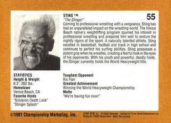 1991 Championship Marketing WCW #55 Sting Back