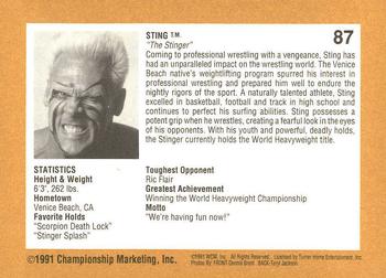 1991 Championship Marketing WCW #87 Courage of a Champion Back