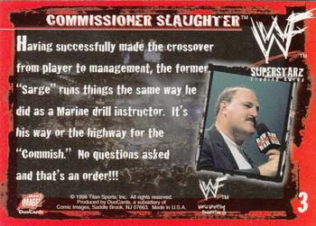 1998 Comic Images WWF Superstarz #3 Commissioner Slaughter Back