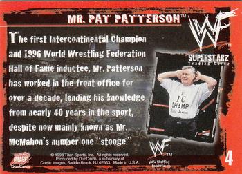 1998 Comic Images WWF Superstarz #4 Mr. Pat Patterson Back