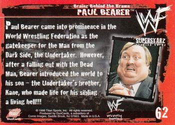 1998 Comic Images WWF Superstarz #62 Paul Bearer Back