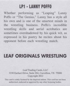 2012 Leaf Originals #LP1 Lanny Poffo Back