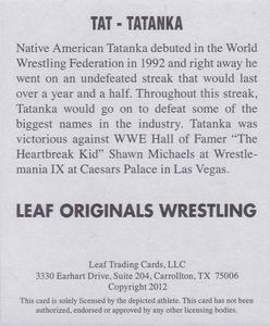 2012 Leaf Originals #TAT Tatanka Back