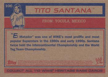 2012 Topps Heritage WWE #106 Tito Santana Back