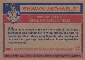 2012 Topps Heritage WWE #53 Shawn Michaels Back