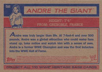 2012 Topps Heritage WWE #58 Andre The Giant Back