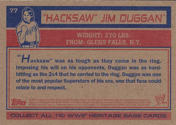 2012 Topps Heritage WWE #77 Hacksaw Jim Duggan Back