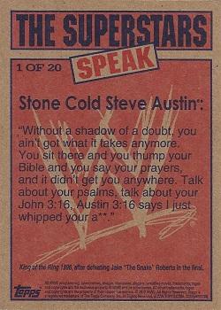 2012 Topps Heritage WWE - The Superstars Speak #1 Stone Cold Steve Austin Back