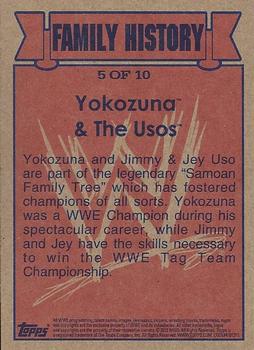 2012 Topps Heritage WWE - Family History #5 Yokozuna / The Usos Back