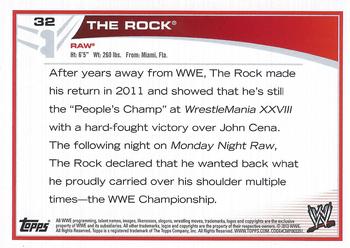 2013 Topps WWE #32 The Rock Back