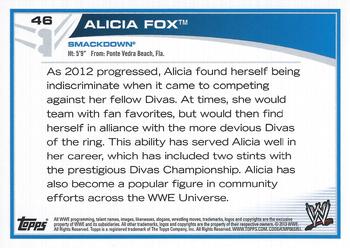2013 Topps WWE #46 Alicia Fox Back