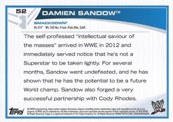 2013 Topps WWE #52 Damien Sandow Back