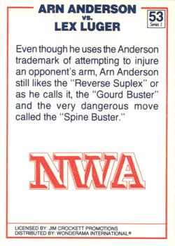 1988 Wonderama NWA #53 Arn Anderson / Lex Luger Back