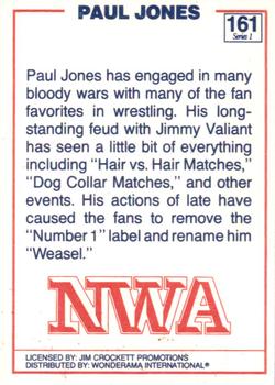 1988 Wonderama NWA #161 Paul Jones Back