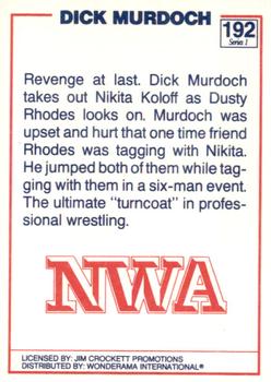 1988 Wonderama NWA #192 Dick Murdoch Back