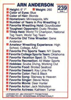 1988 Wonderama NWA #239 Arn Anderson Back
