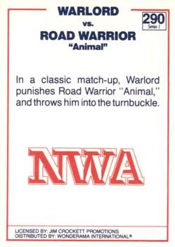 1988 Wonderama NWA #290 Warlord / Road Warrior Animal Back
