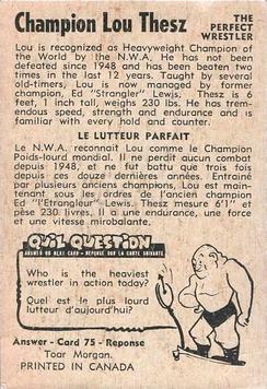 1954-55 Parkhurst #1 Champion Lou Thesz Back