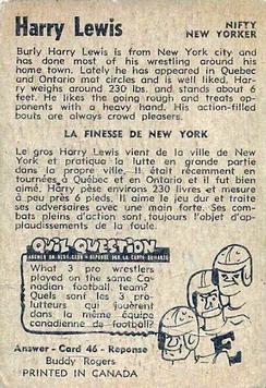 1954-55 Parkhurst #47 Harry Lewis Back