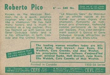 1955-56 Parkhurst #30 Roberto Pico Back