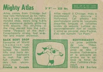 1955-56 Parkhurst #32 Mighty Atlas Back
