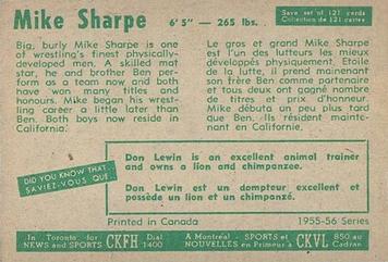 1955-56 Parkhurst #63 Mike Sharpe Back