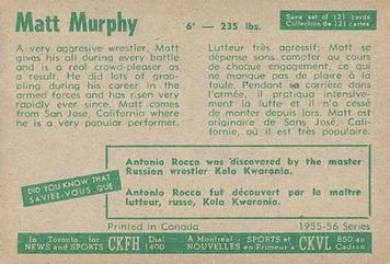 1955-56 Parkhurst #108 Matt Murphy Back