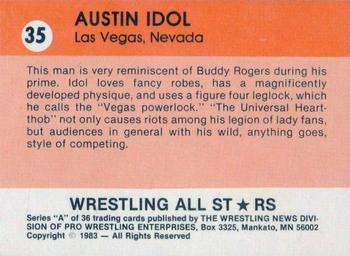 1983 Wrestling All Stars Series A #35 Austin Idol Back
