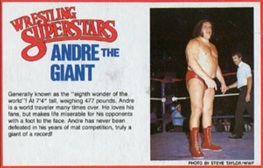 1984-88 LJN Wrestling Superstars Action Figure Cards #NNO Andre the Giant Front