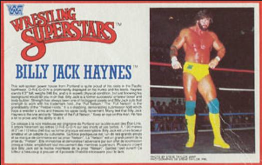 1984-88 LJN Wrestling Superstars Action Figure Cards #NNO Billy Jack Haynes Front