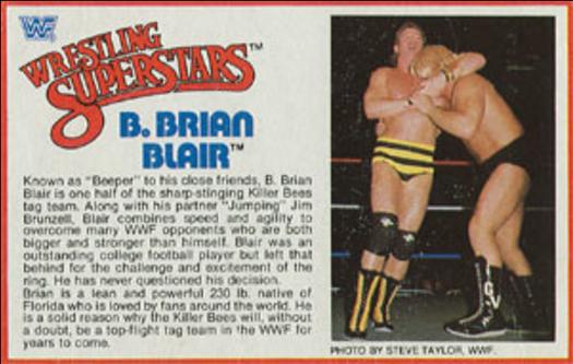 1984-88 LJN Wrestling Superstars Action Figure Cards #NNO B. Brian Blair Front