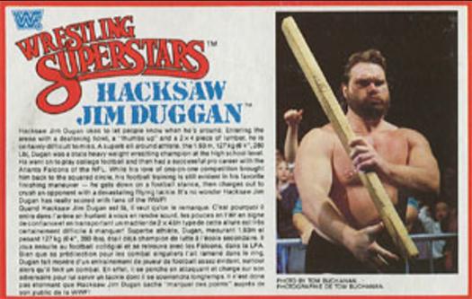 1984-88 LJN Wrestling Superstars Action Figure Cards #NNO Hacksaw Jim Duggan Front