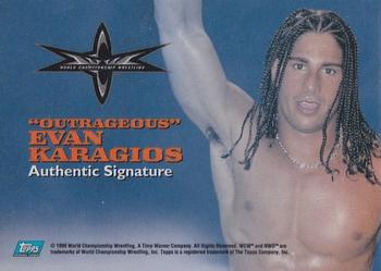 1999 Topps WCW Embossed - Autographs #NNO Evan Karagias Back
