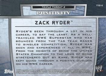2013 Topps WWE - Triple Threat Tier 2 #TT21-2 Zack Ryder Back